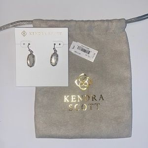 Kendra Scott White Silver Drop Earrings